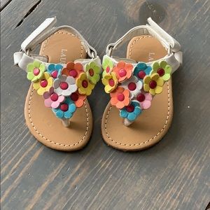 Leather flower sandals size 1 (infant)